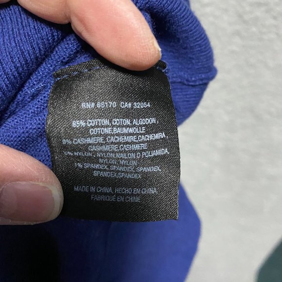 Like NEW Anthropologie Moth Blue Cashmere Blend One Shoulder Sweater S. - Picture 8 of 9